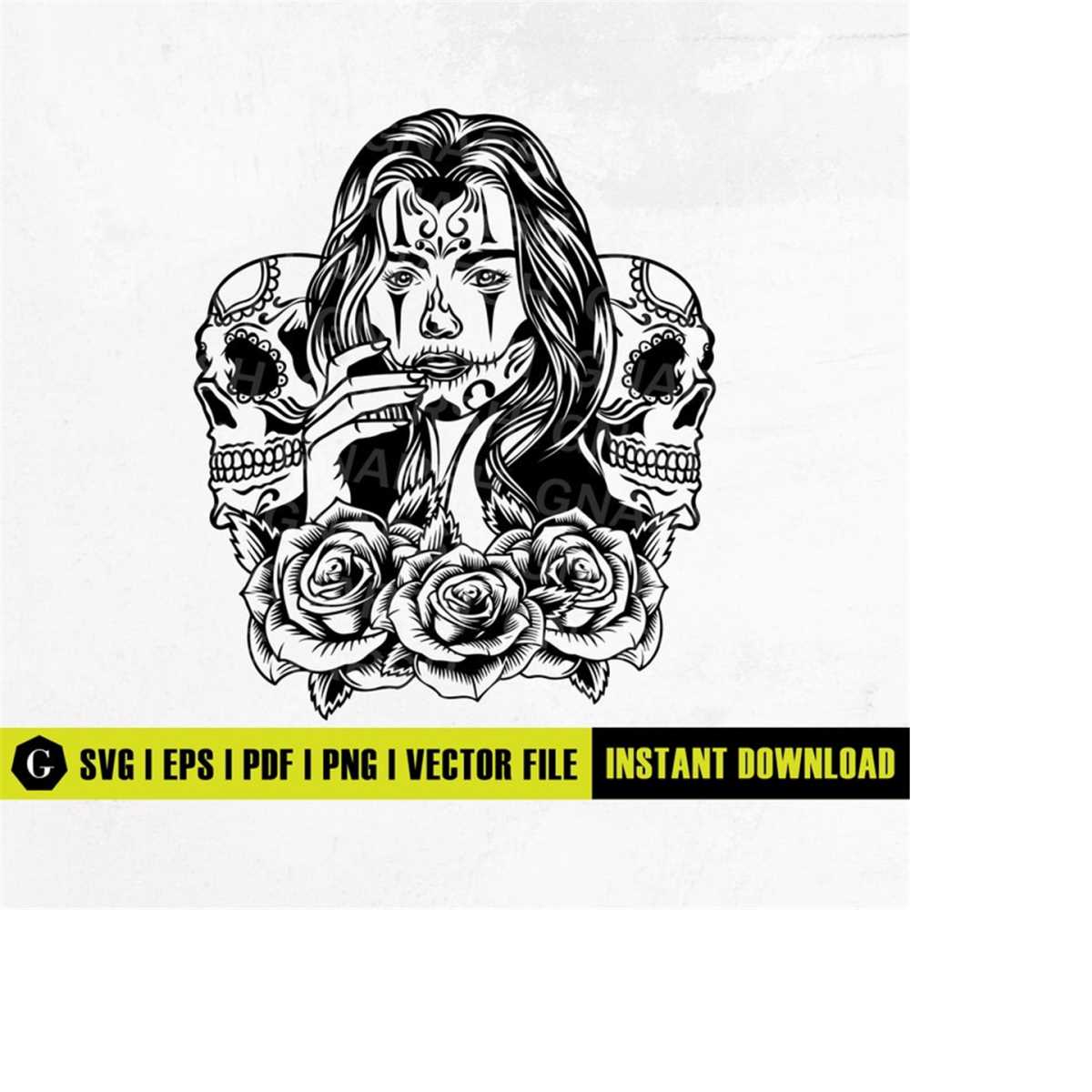Sugar Skull SVG | Skull Girl SVG | Skull Candy svg | Skull W - Inspire