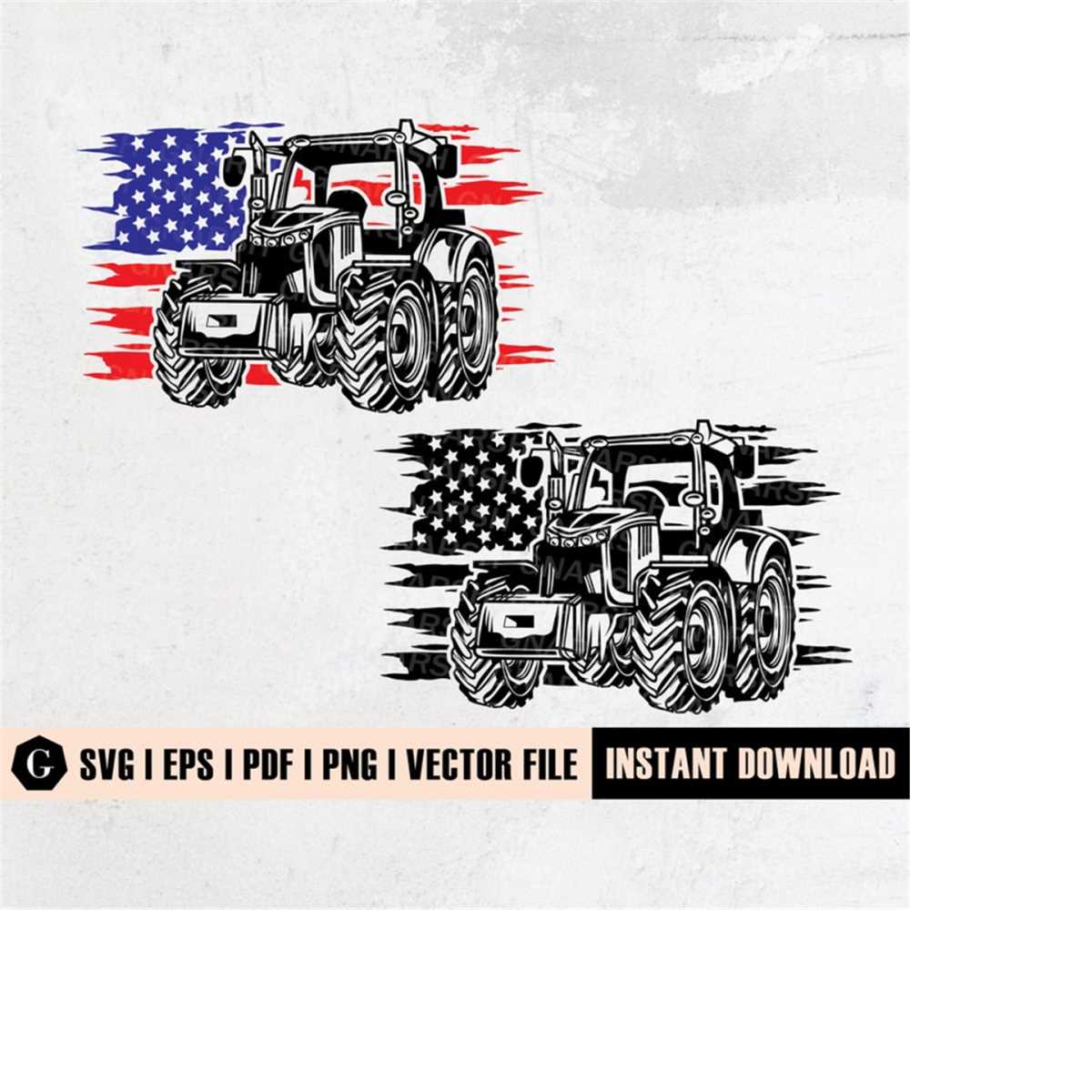 USA Tractor Svg File Tractor Files for Cricut Tractor Cu Inspire