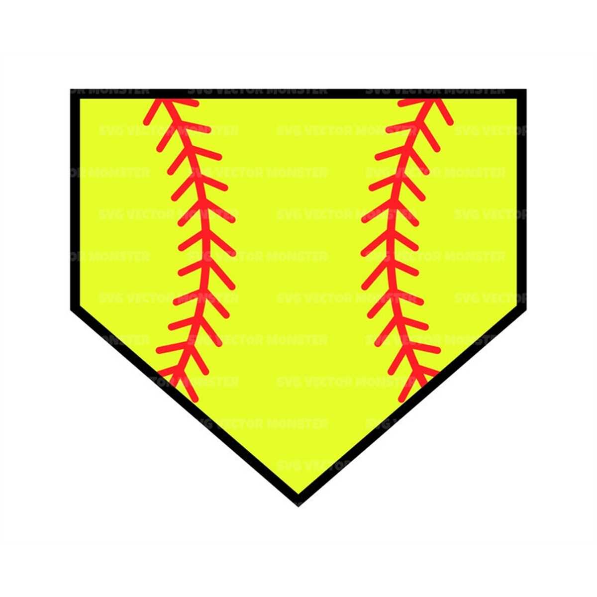 Softball Home Plate Svg, Red Stitch Svg, Home Run, Softball Inspire