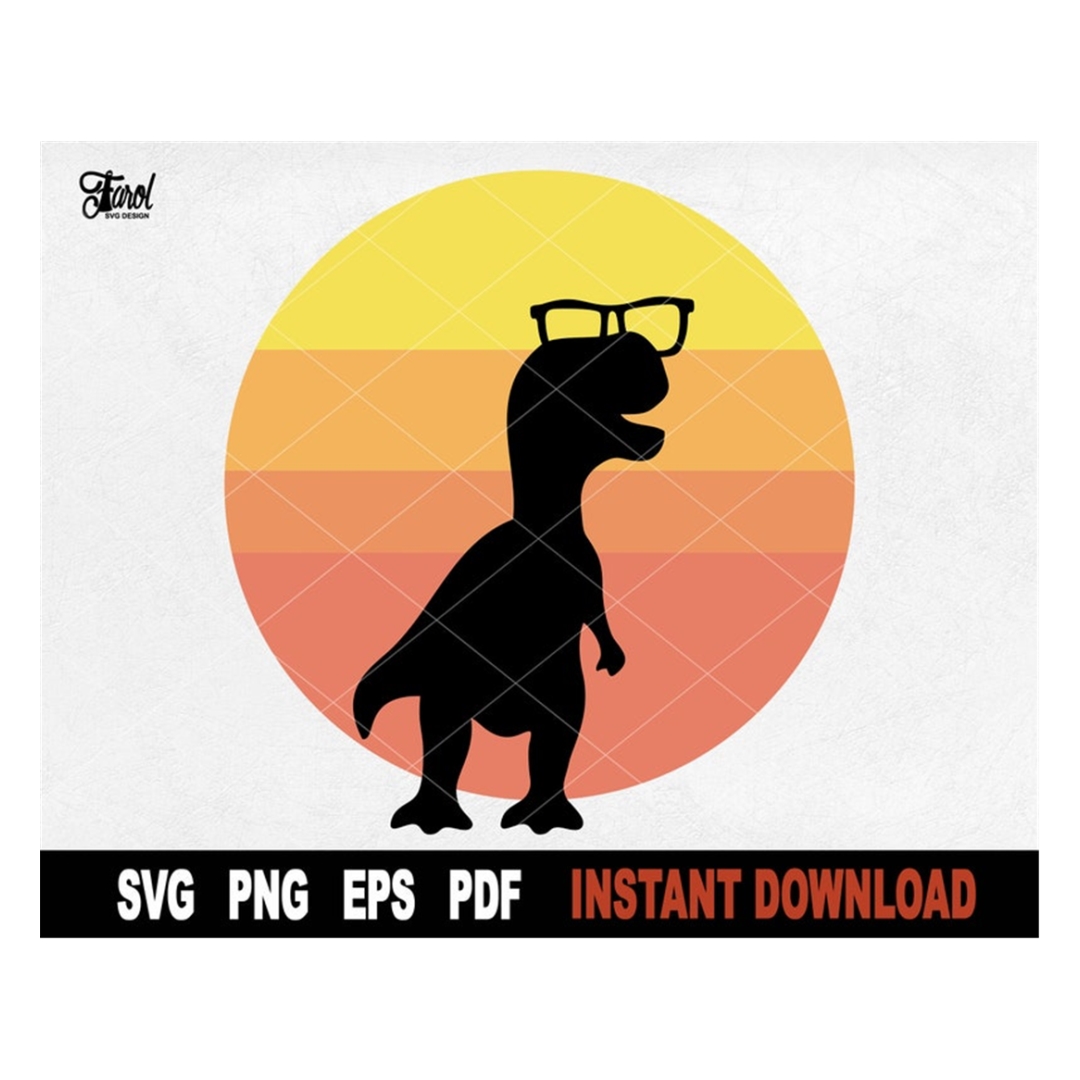 Dinosaur Svg, Dinosaur With Sunglasses Svg File For Cricut, Inspire Uplift