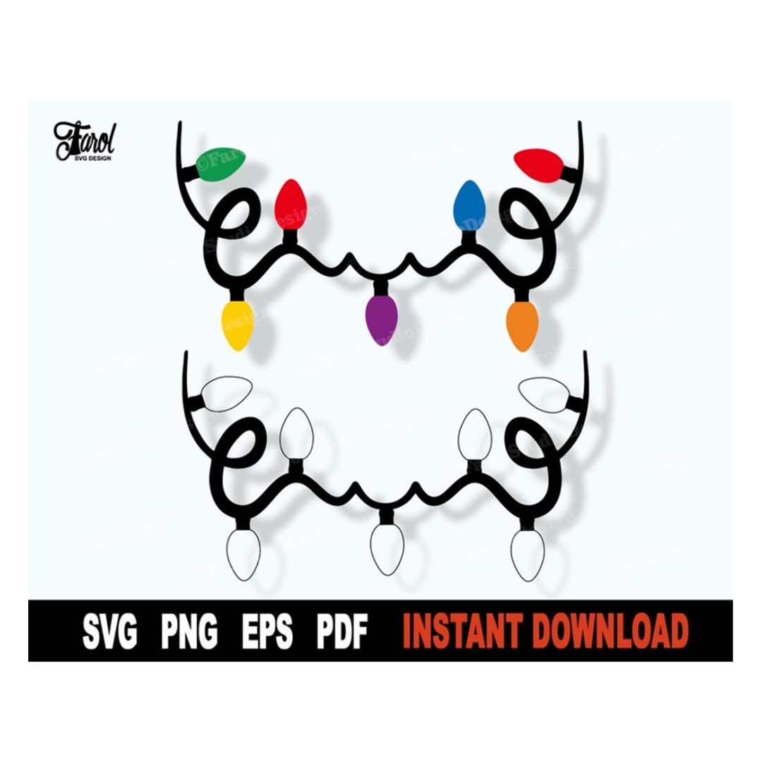 Christmas Lights svg, Christmas Svg File For Cricut, Silhoue Inspire