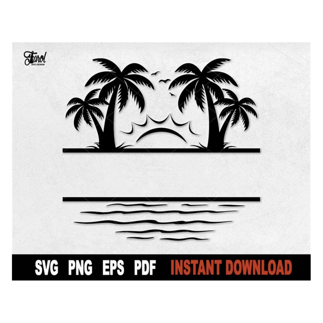 Palm Tree Svg, Split Name Frame Svg Cut File Cricut, Silhoue | Inspire ...