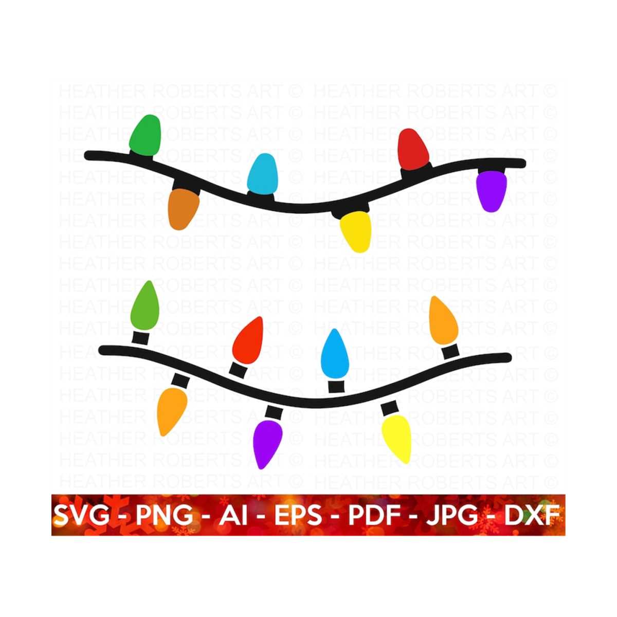 Christmas Lights SVG, String of Christmas Lights SVG, Christ - Inspire