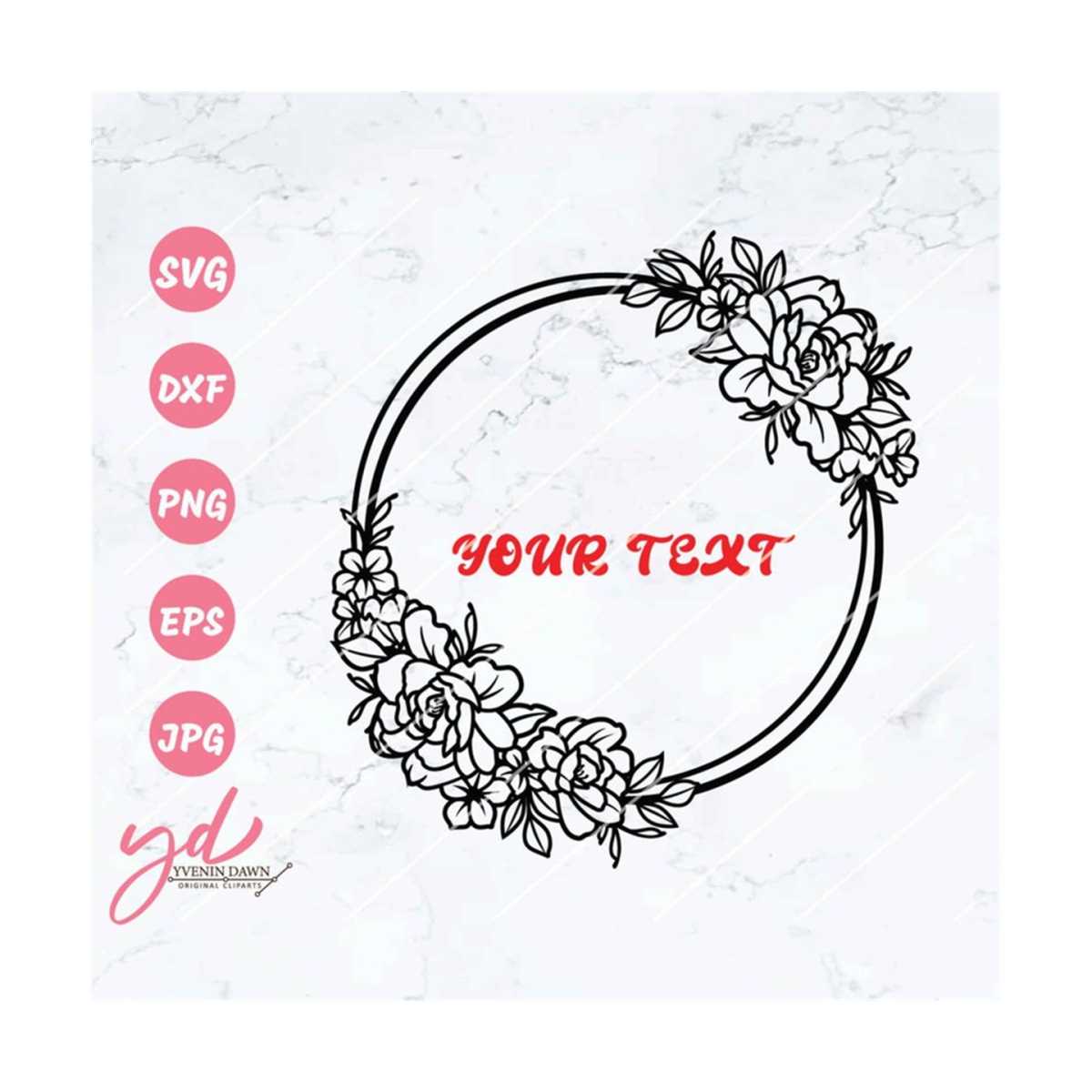 Floral Wreath Svg | Floral Monogram Svg | Flowers Floral Wre - Inspire