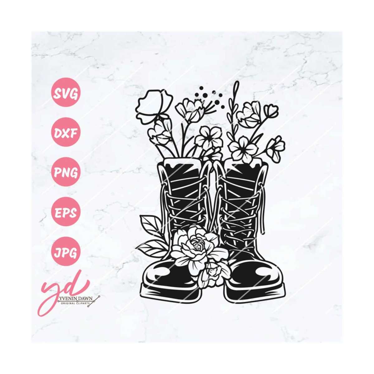 Floral Boots Svg | Floral Cowboy Cowgirl Boots Svg | Western - Inspire