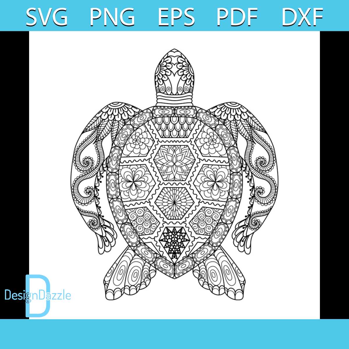 Turtle Zentangle Turtle Pattern Animal Svg - Inspire Uplift