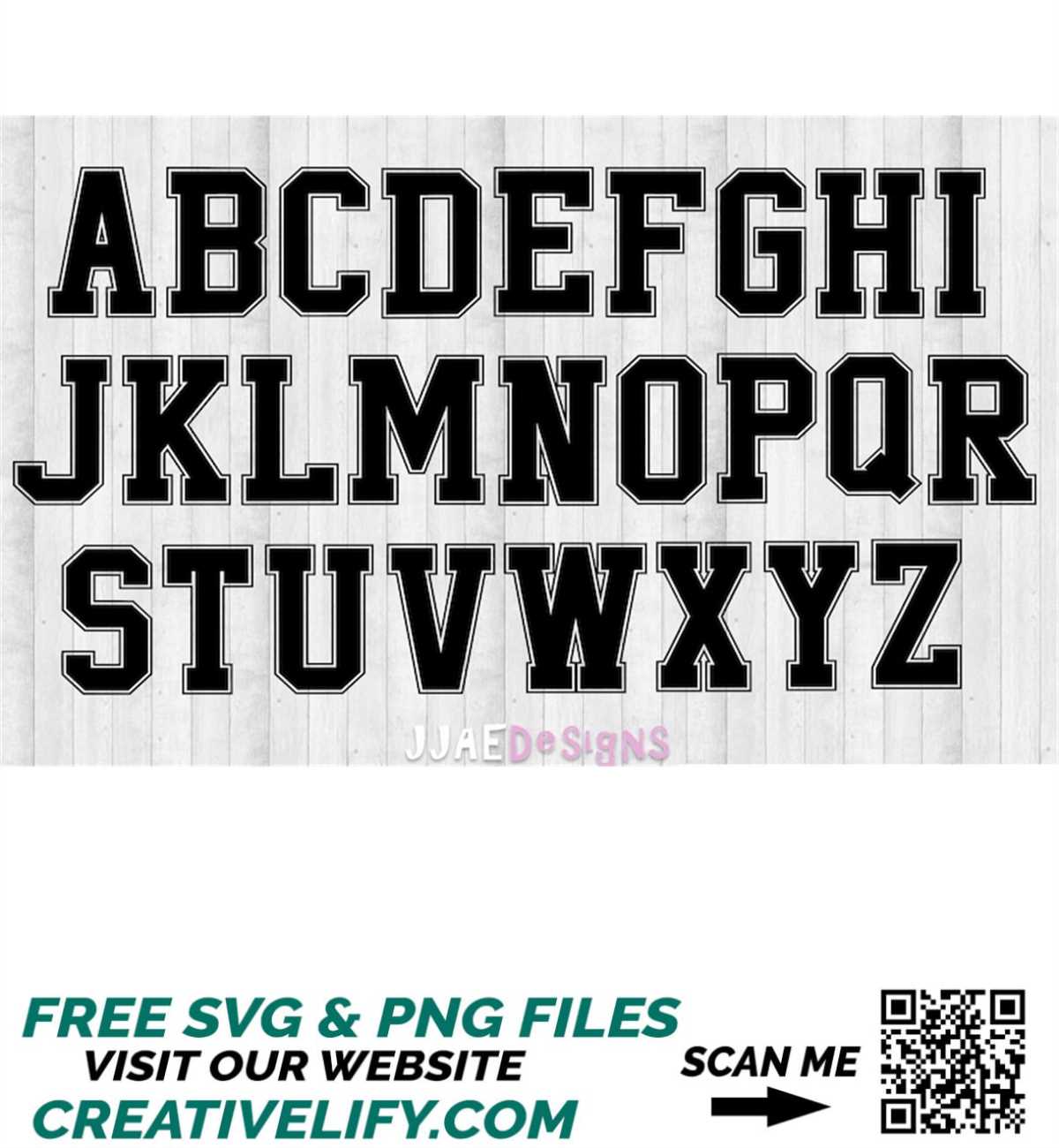 Varsity Font Svg, Block Font Svg, College font, University f - Inspire