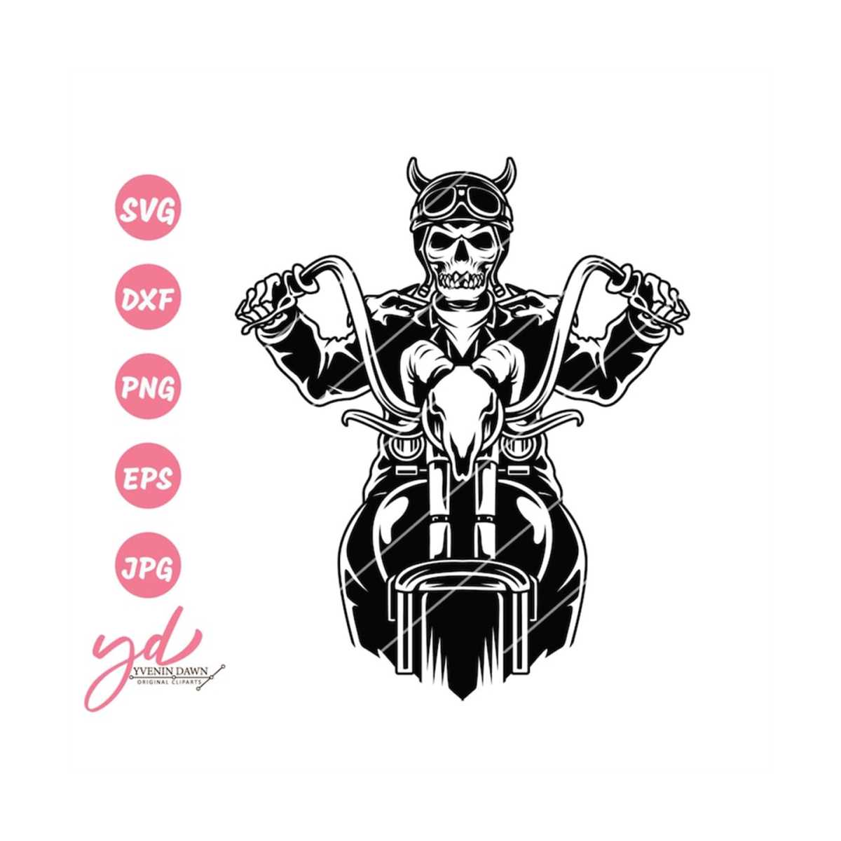 Biker Skull Svg File | Skeleton Rider | Skeleton Biker | Bik | Inspire ...