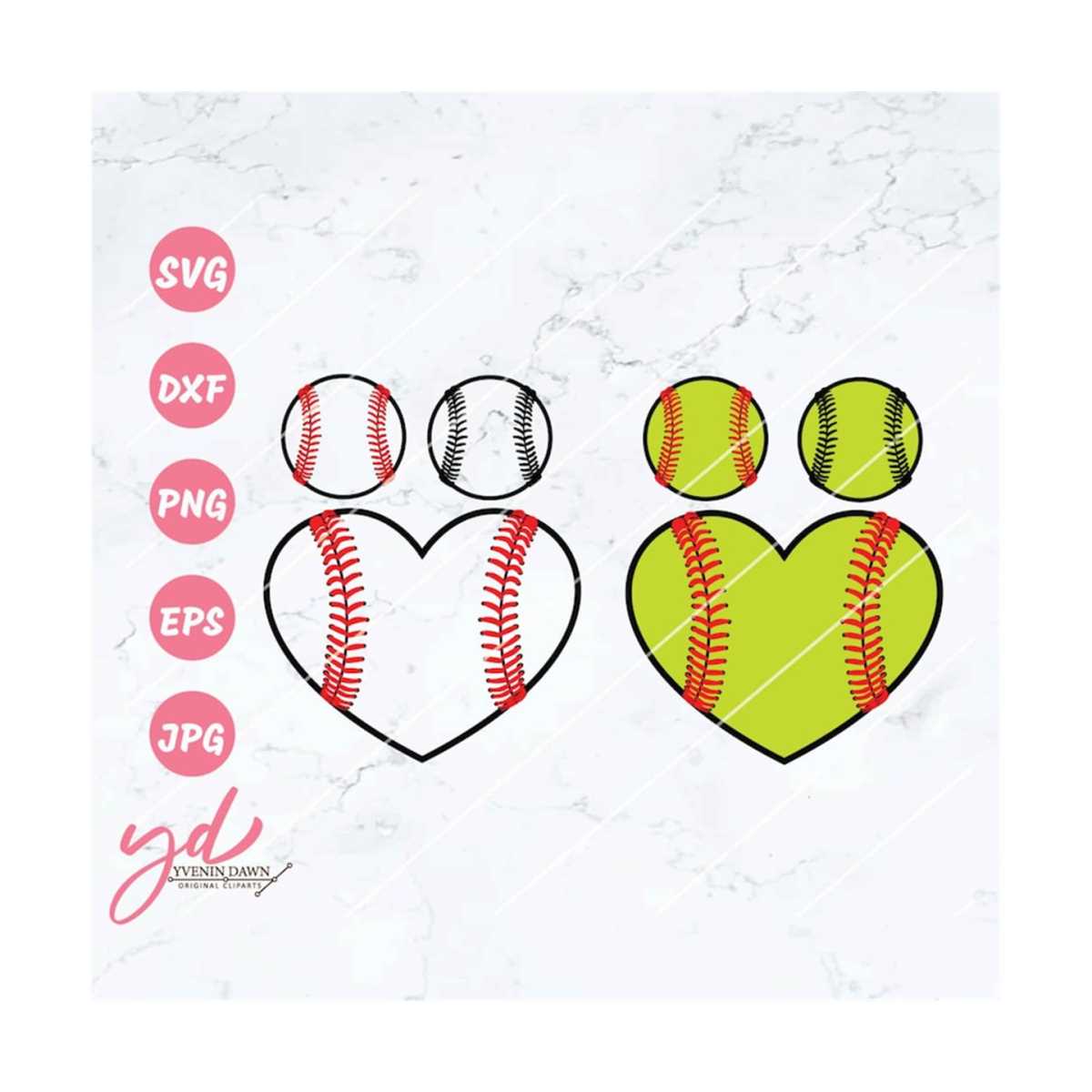 Baseball Svg Softball Svg Baseball Heart Svg Softball Inspire