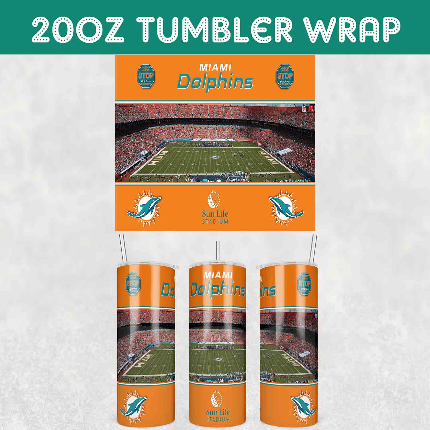 Dolphins Stadiums Tumbler Wrap, Miami Dolphins Stadiums Tumb Inspire