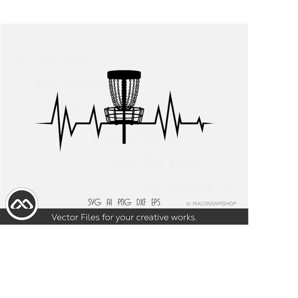 Disc Golf SVG Heartbeat disc golf svg, disc golf, golf svg Inspire