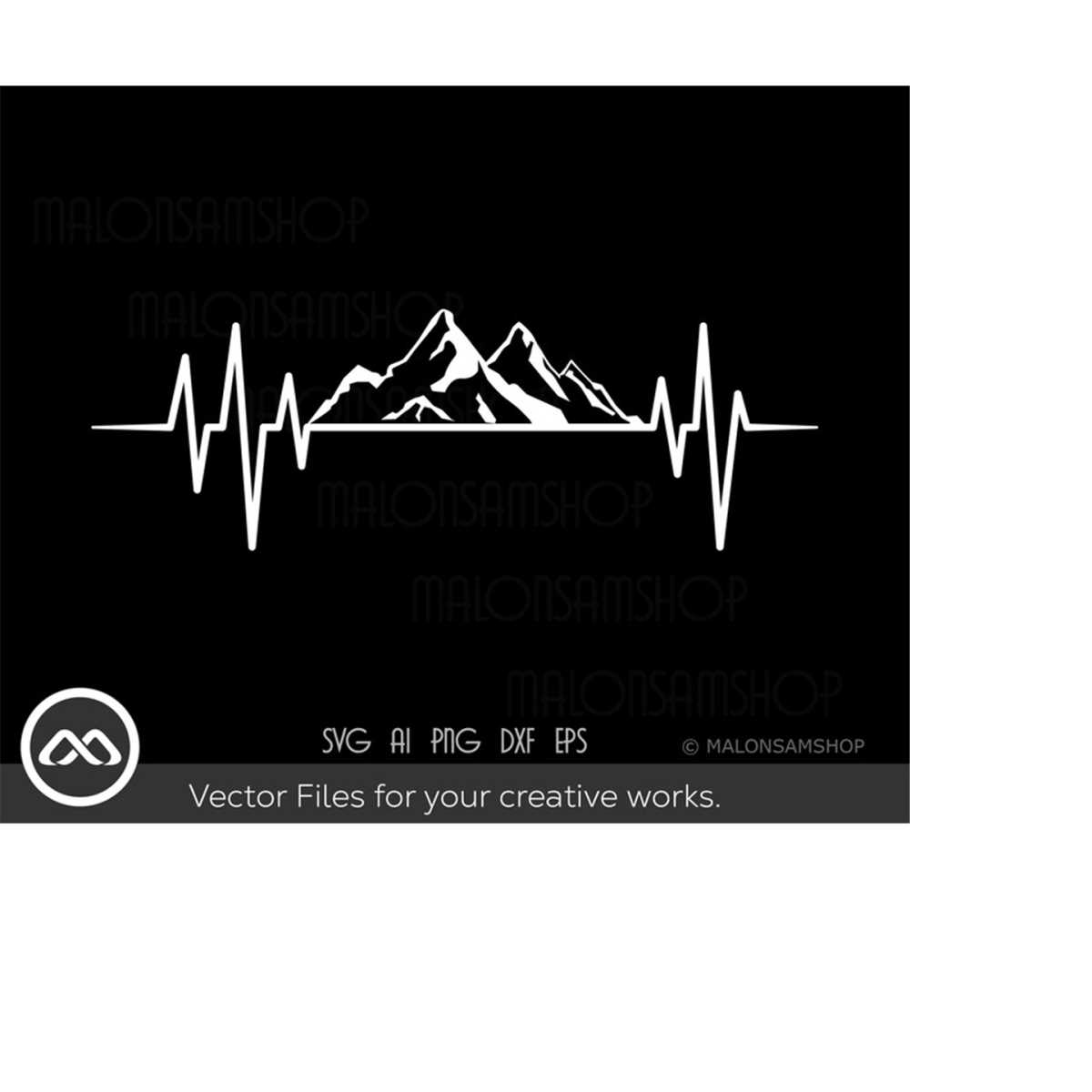 Hiking SVG Mountain Heartbeat- hiking svg, adventure svg, mo | Inspire ...