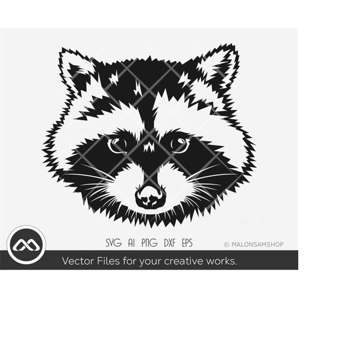 Racoon SVG face - racoon svg, animals svg, cutfile, clipart, | Inspire ...