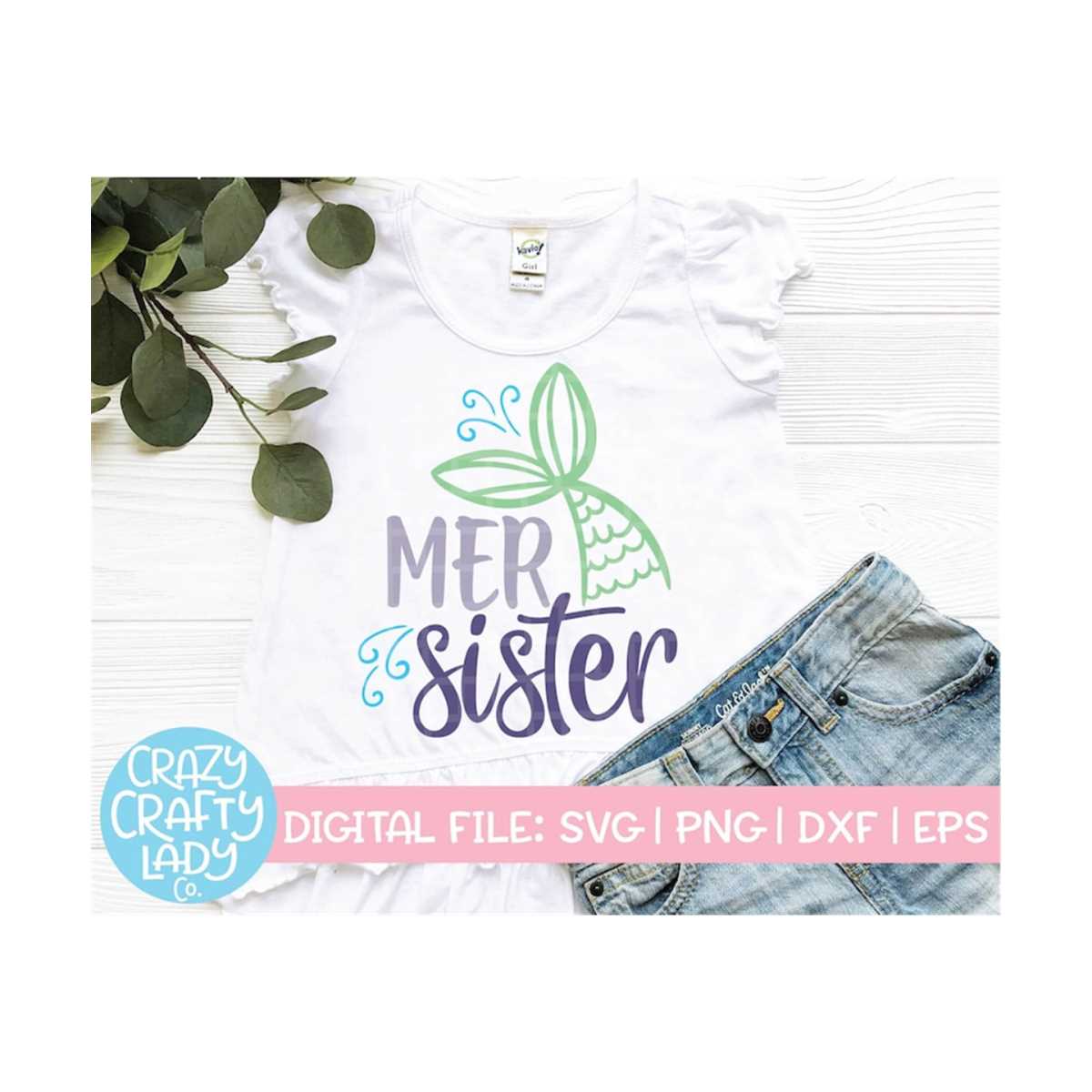 Mer Sister SVG, Funny Mermaid Cut File, Girl, Matching Famil | Inspire ...