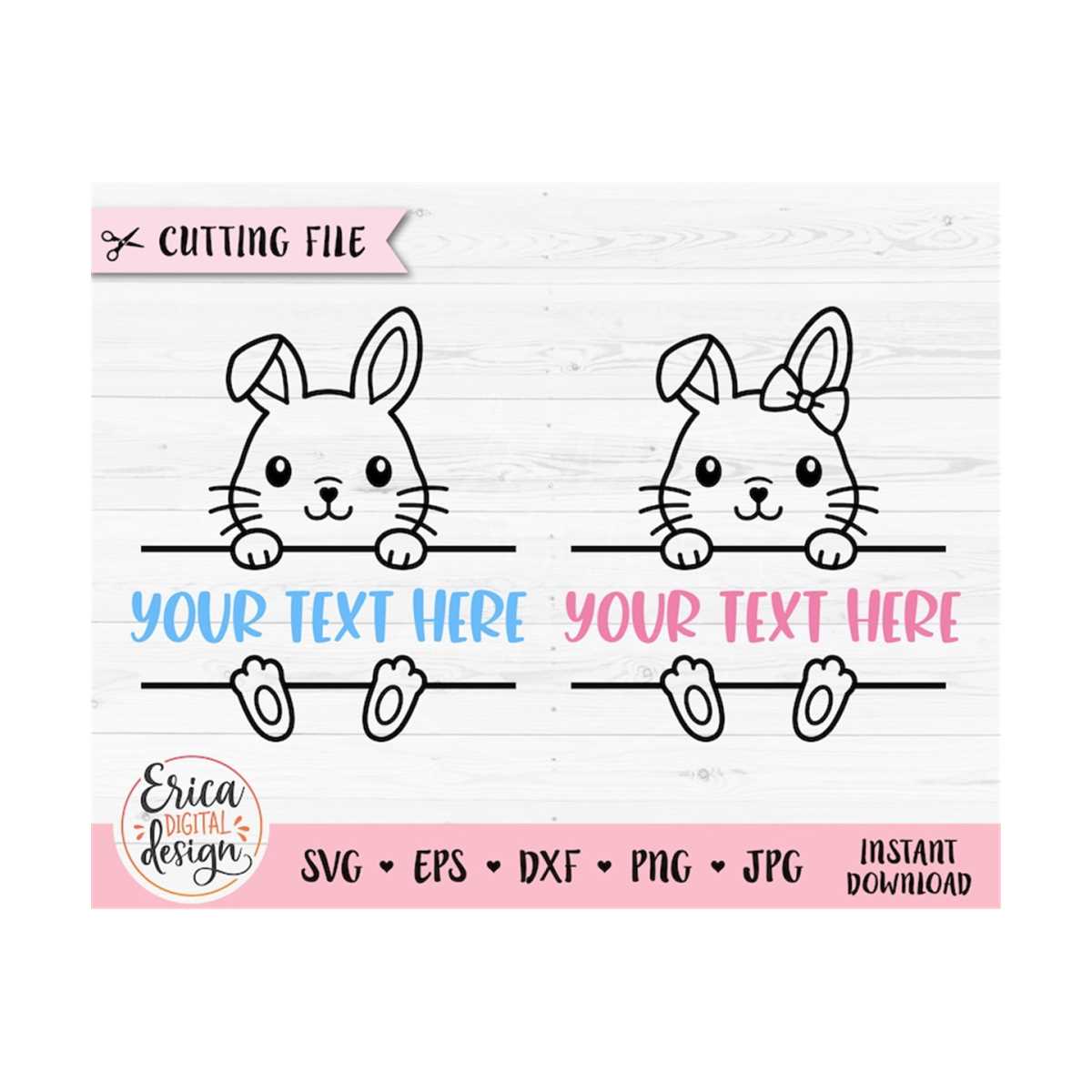 Bunny monogram SVG Rabbit Split monogram Name Frame Cricut S Inspire