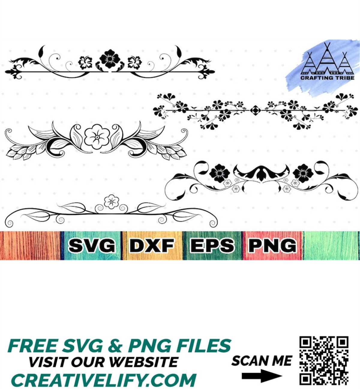 Floral Dividers SVG, Floral Divider Cricut Mailbox Decal SVG - Inspire