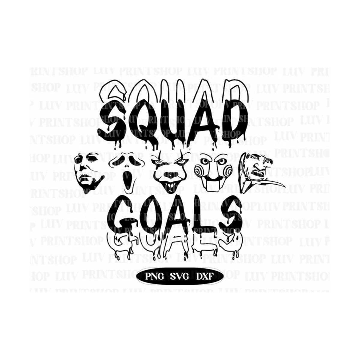 Horror Movie Squad Goals SVG, Halloween Svg, Horror Movie Sv | Inspire ...