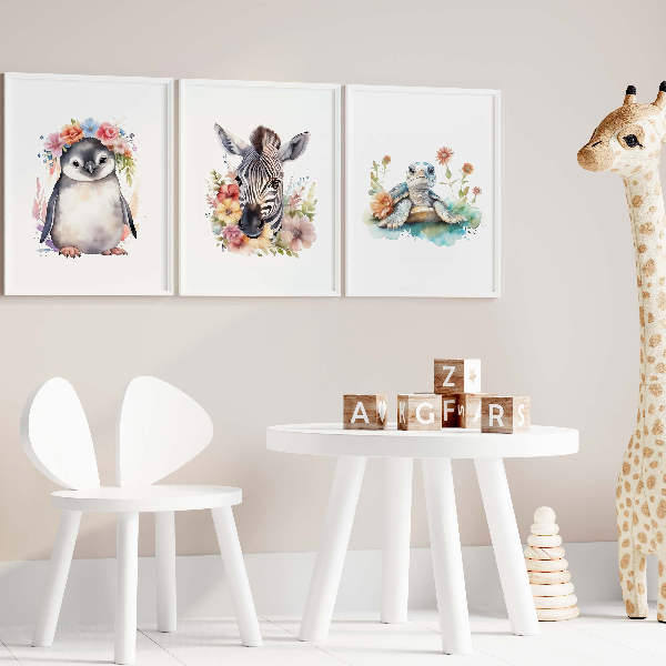 Watercolor Baby Animals Nursery Printable Wall Art Set of 3 - Inspire ...