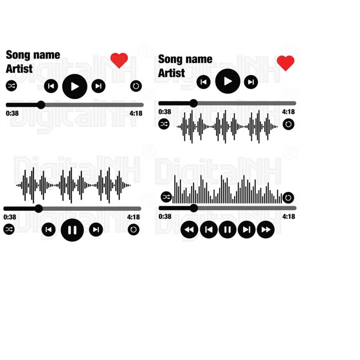 Music Player Svg Bundle Play Button Svg Display Audio Cont Inspire
