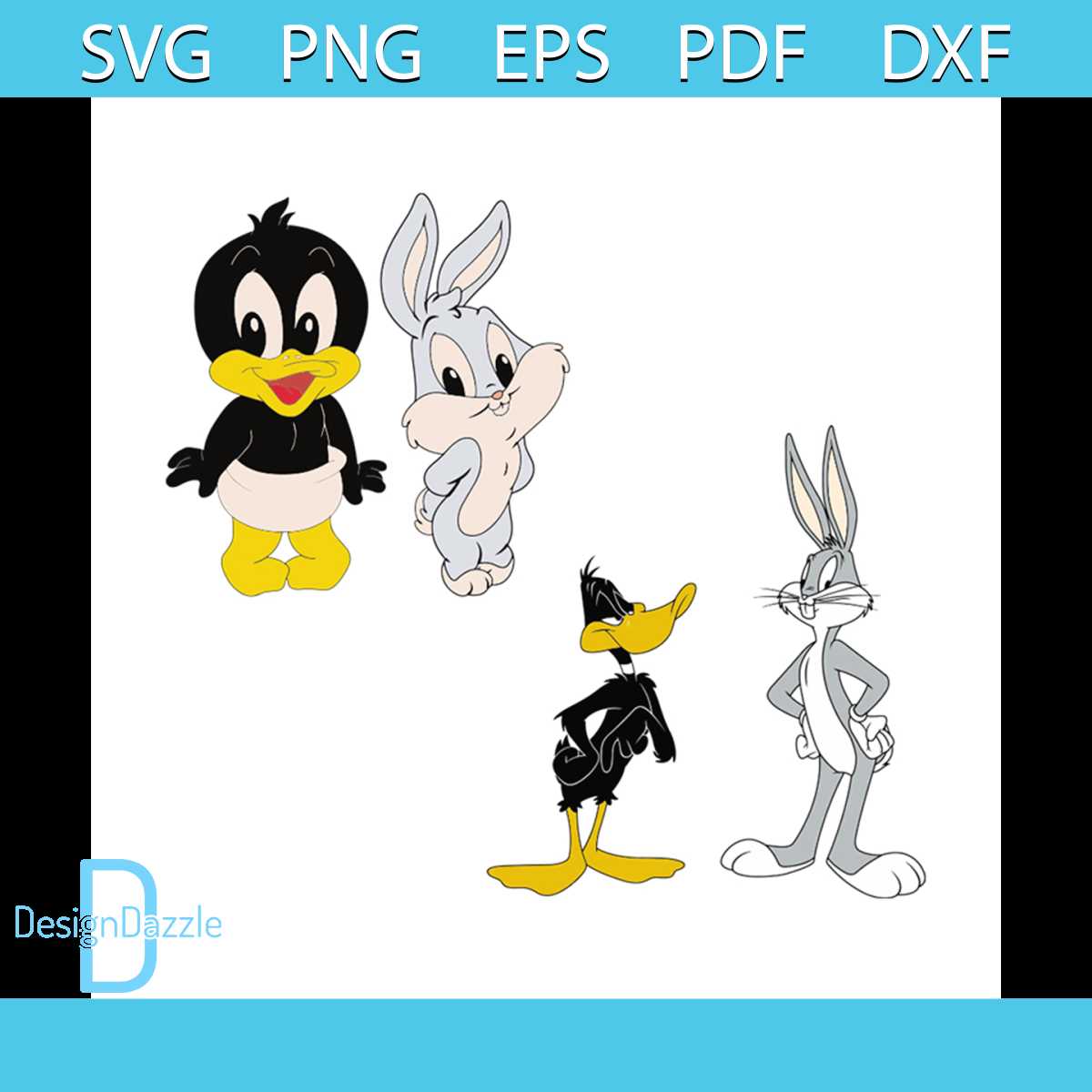 Daffy Duck and Bugs Bunny svg, Cartoon Svg, Duck Svg, Bunny - Inspire ...
