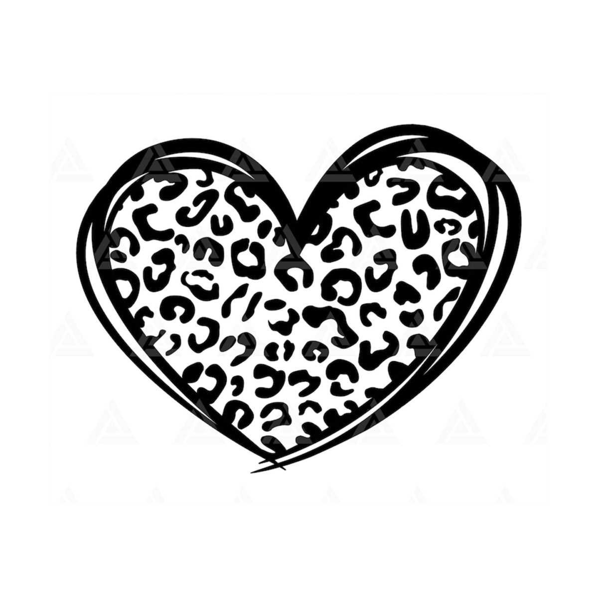 Leopard Heart Svg, Leopard Hand Drawn Heart Svg, Cheetah Spo - Inspire