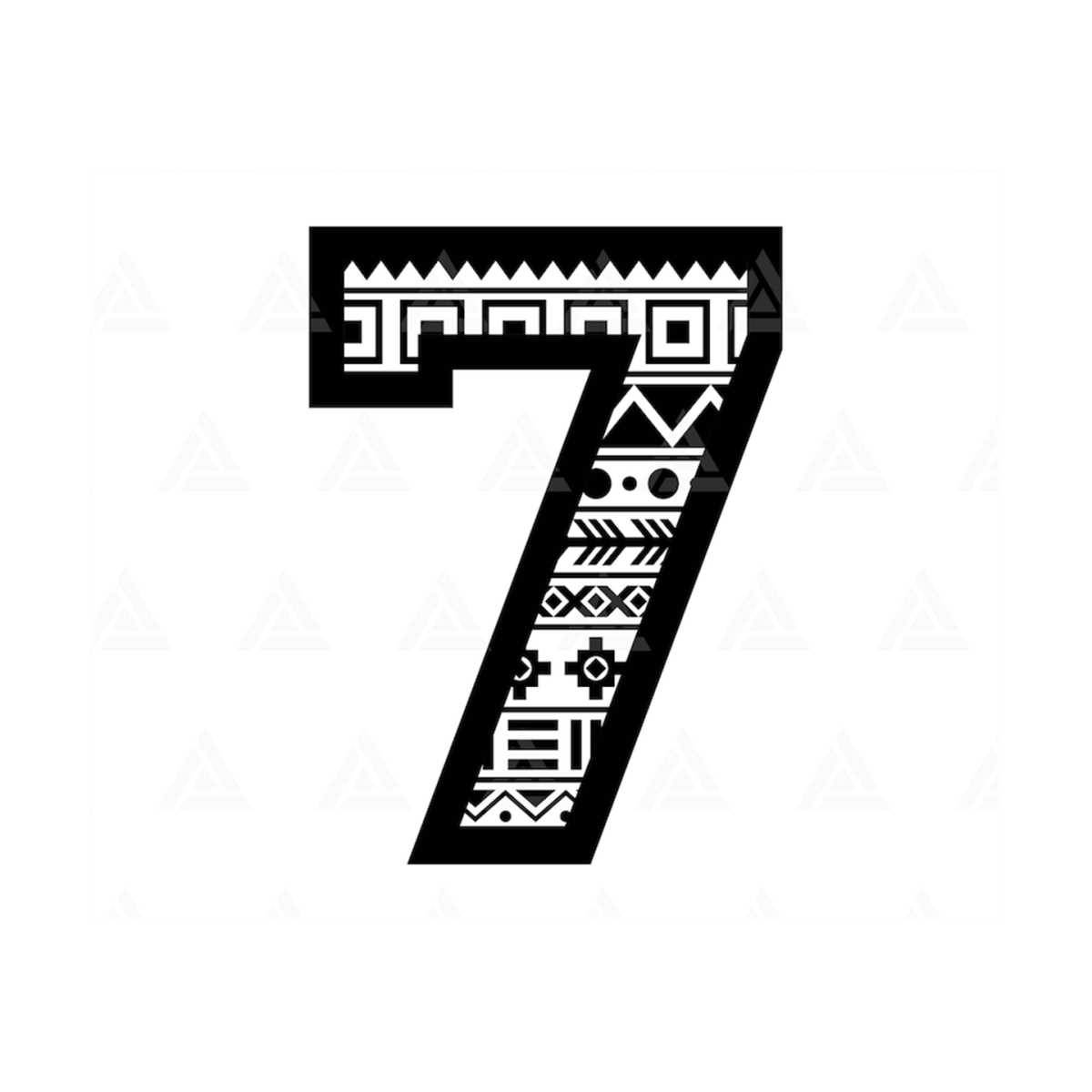 Tribal Number 7 Svg, Aztec Number 7 Svg, Tribal Aztec Font, | Inspire ...