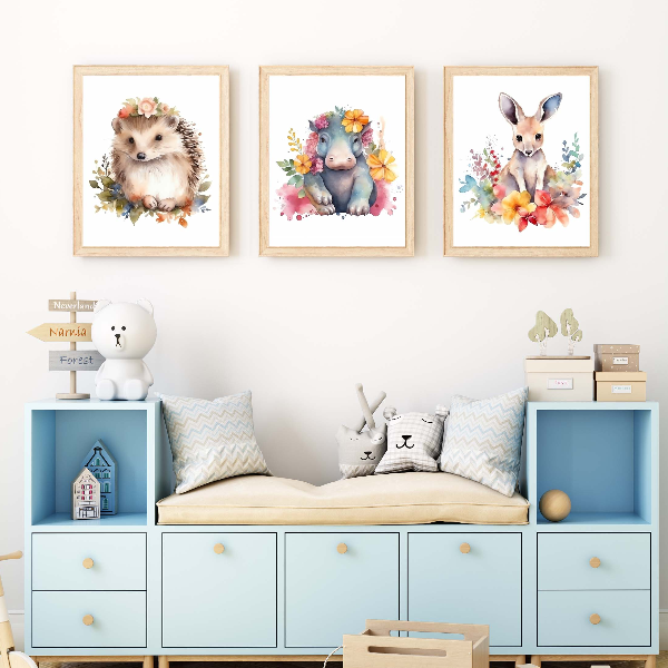 Watercolor Baby Animals Nursery Printable Wall Art Set of 3 | Inspire ...