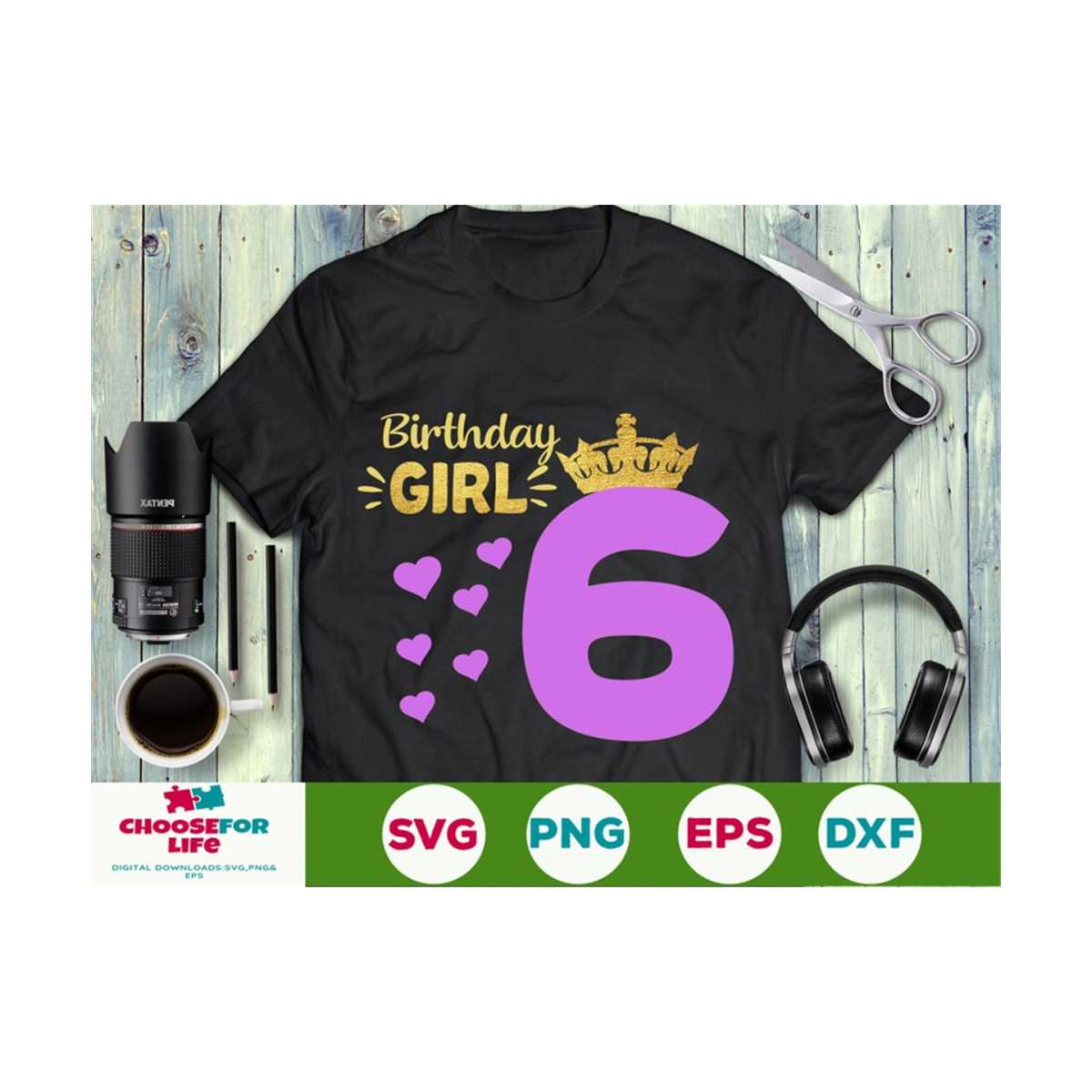 6th Birthday Girl Svg, Sixth Birthday SVG, Birthday Princess - Inspire