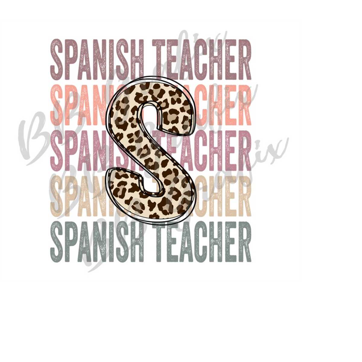Digital Png File Spanish Teacher Stacked Cheetah Leopard Bac | Inspire ...