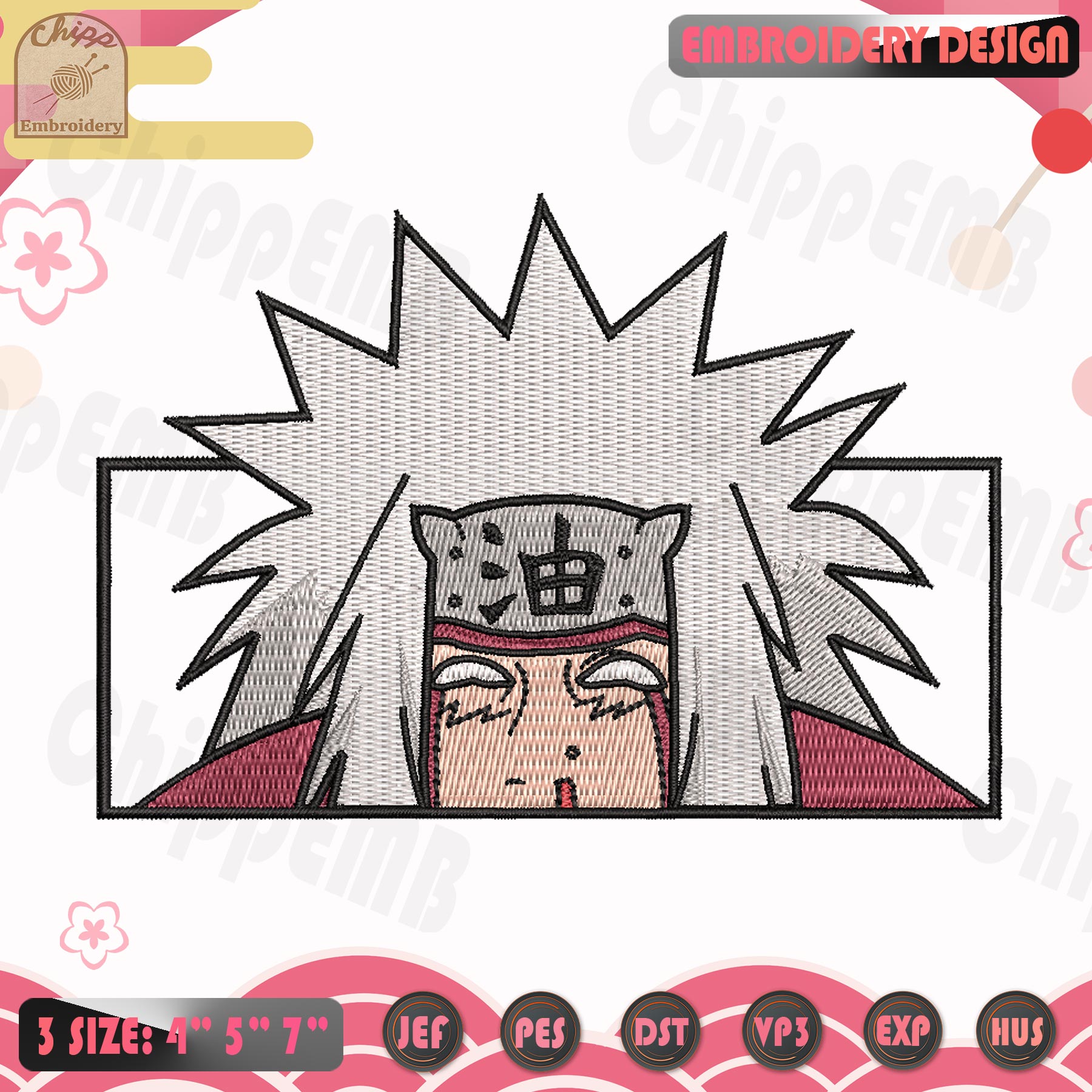 Senju Hashirama Embroidery Design, Anime Embroidery Design, - Inspire ...