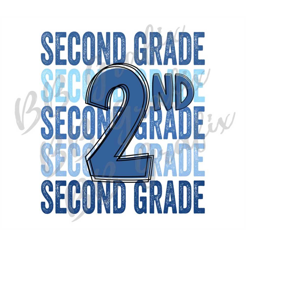 Digital Png File Second Grade 2 2nd Stacked Back to School T | Inspire ...