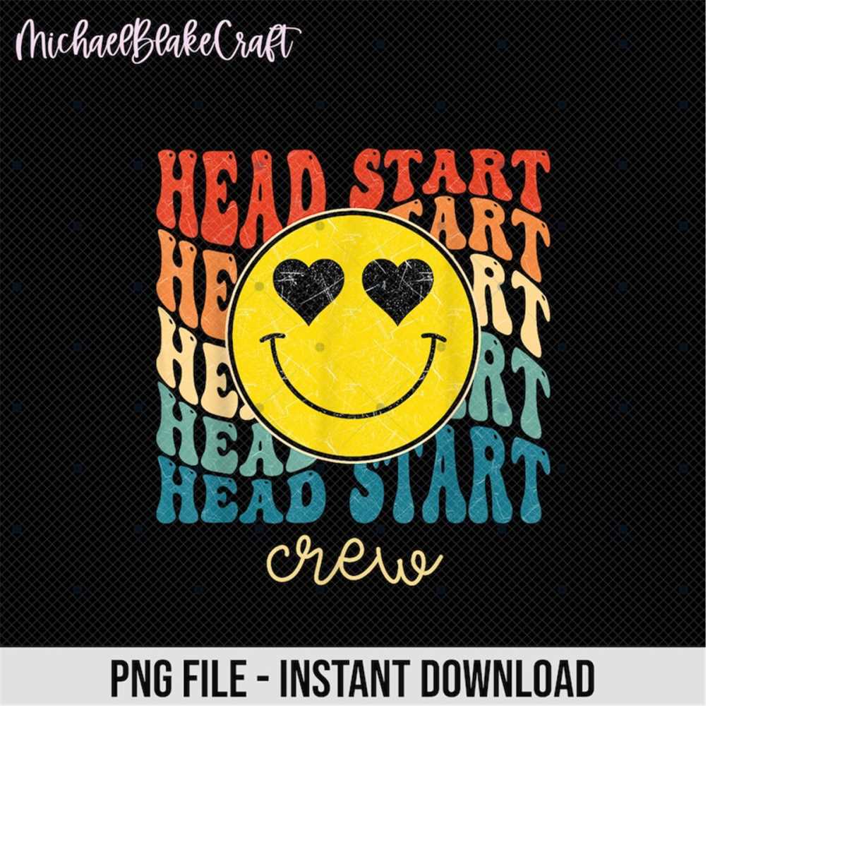 Head Start Crew Teacher Png, Retro Smiley Face Head Start Pn | Inspire ...