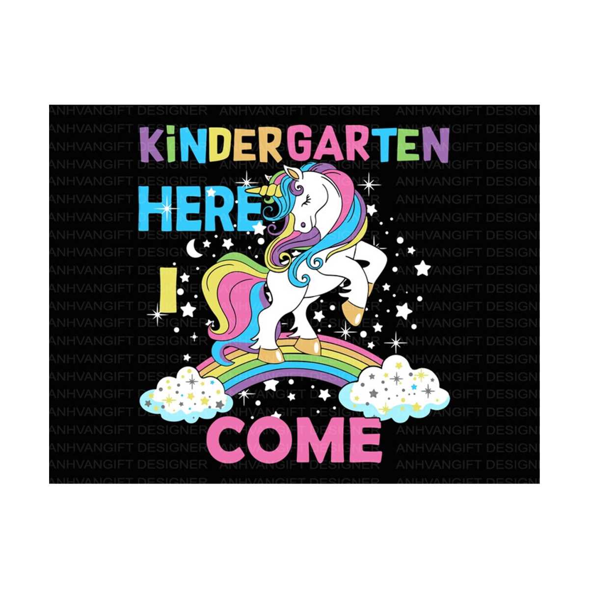 Unicorn Kindergarten SVG, Here I Come Back To School Svg, F | Inspire ...
