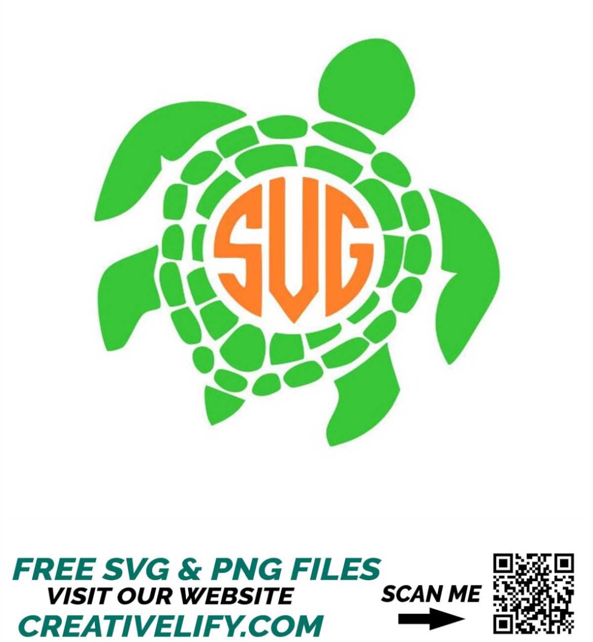 Turtle SVG, Turtle Monogram SVG, Swimming Turtle SVG, Digita Inspire
