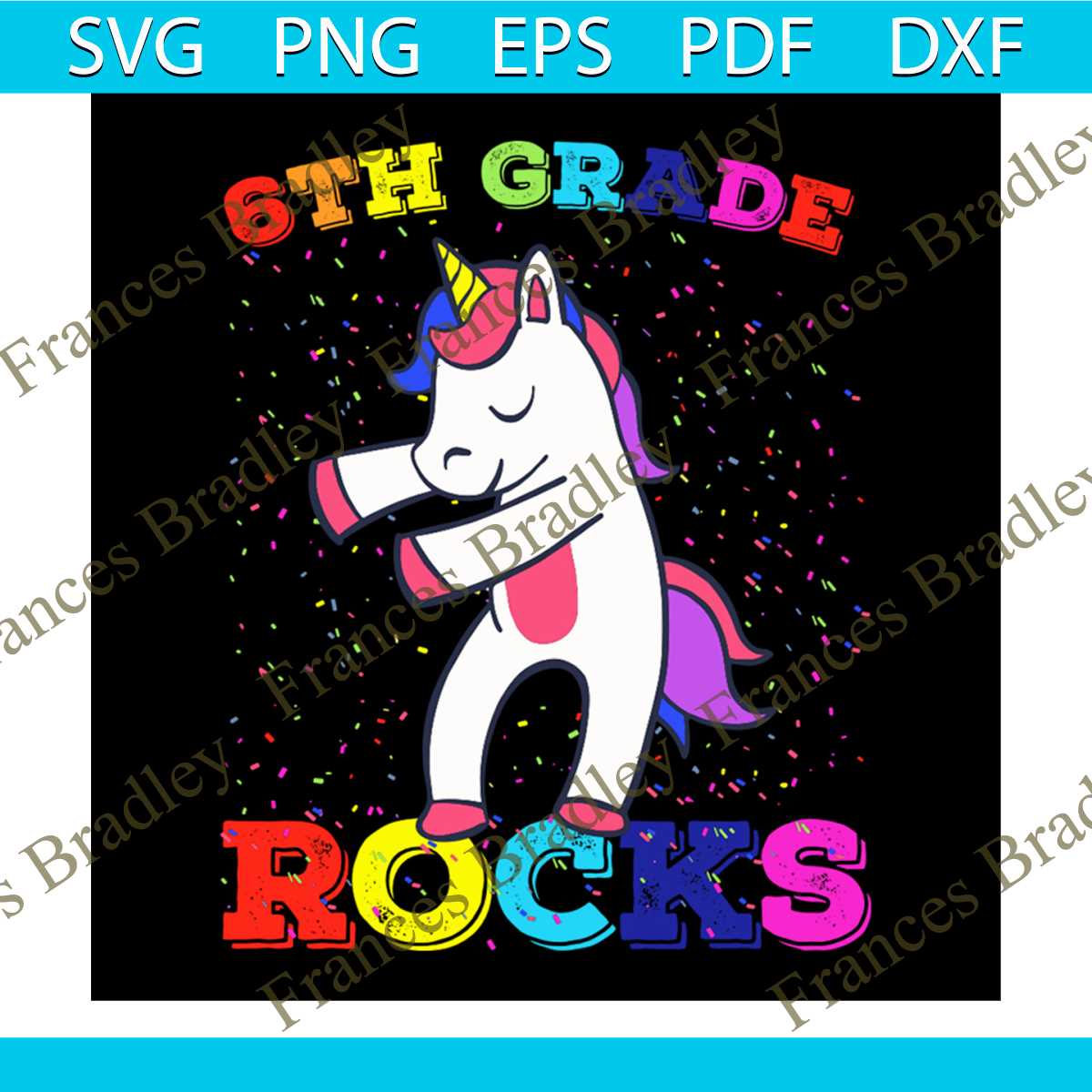 6th Grade Rocks Sign 6th Grade Rocks Dancing Unicorn Back To School Unicorn Svg | Inspire Uplift