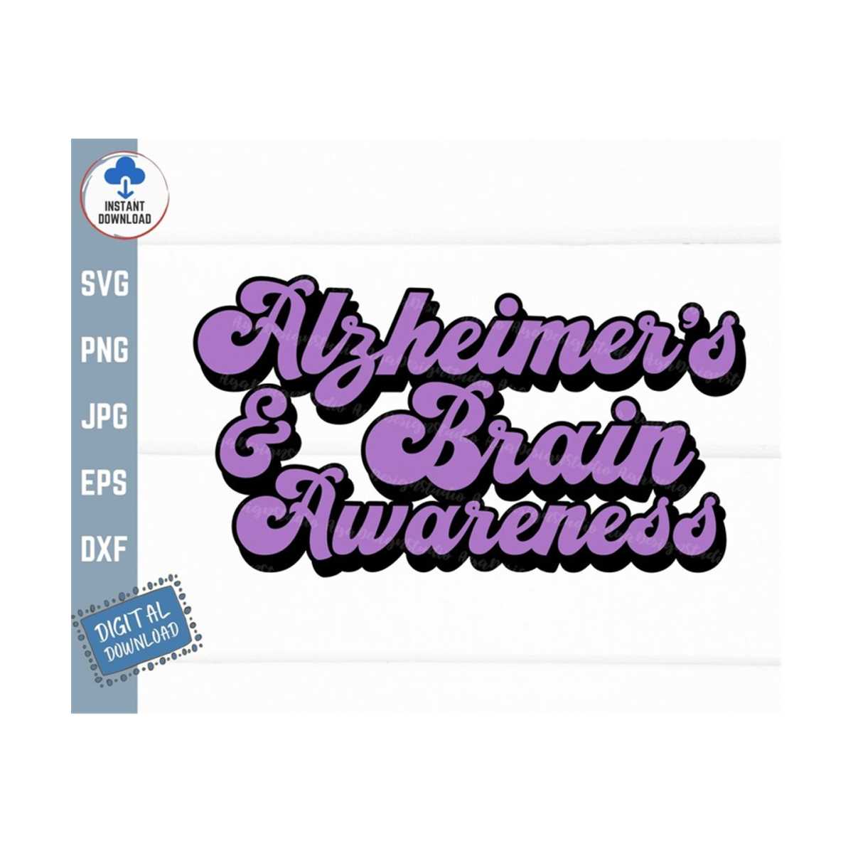 Alzheimer's And Brain Awareness Retro Svg, Alzheimer Fighter | Inspire ...