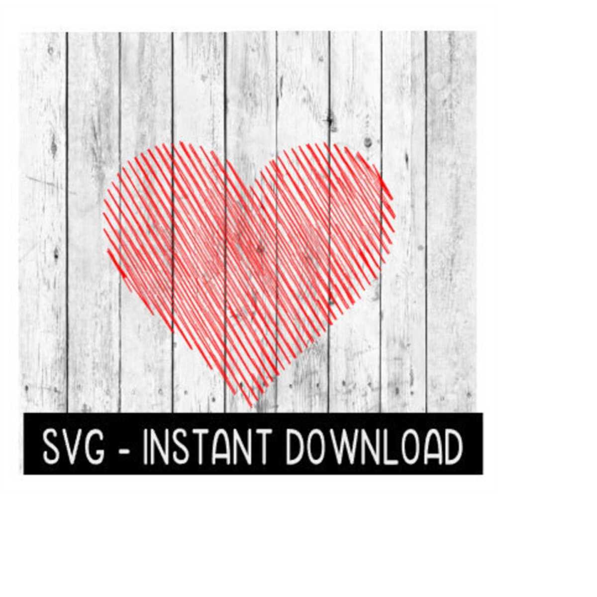 Sketched Heart SVG, SVG Files, Instant Download, Cricut Cut | Inspire ...