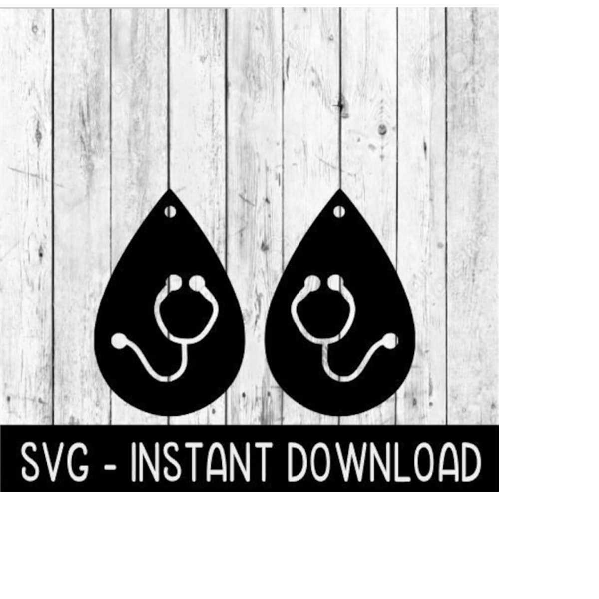 Earring SVG, Stethoscope Earring SVG, Nurse Teardrop Earring Inspire