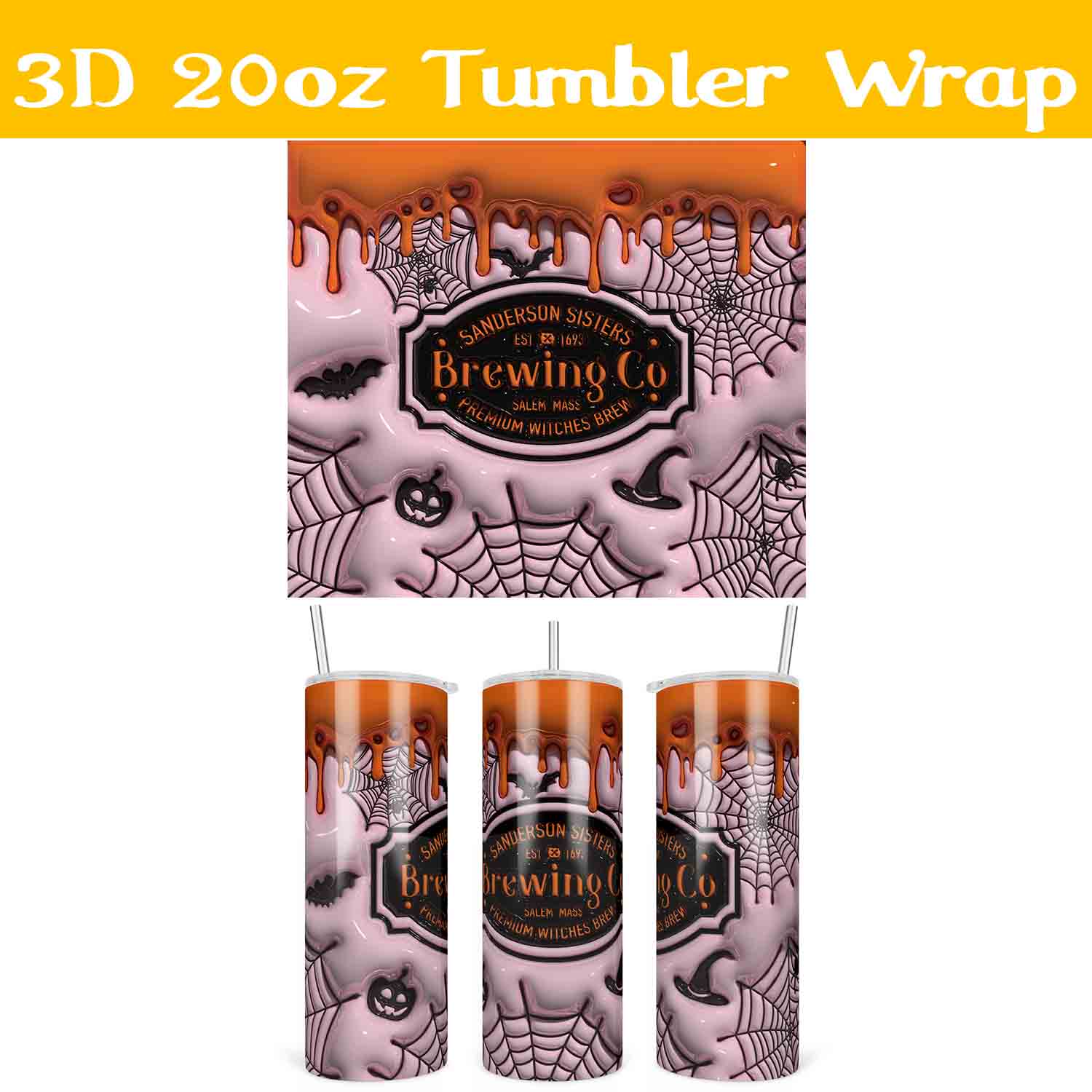 3D Inflated Brewing Co Premium Witches Brew Tumbler Wrap PNG | Inspire ...