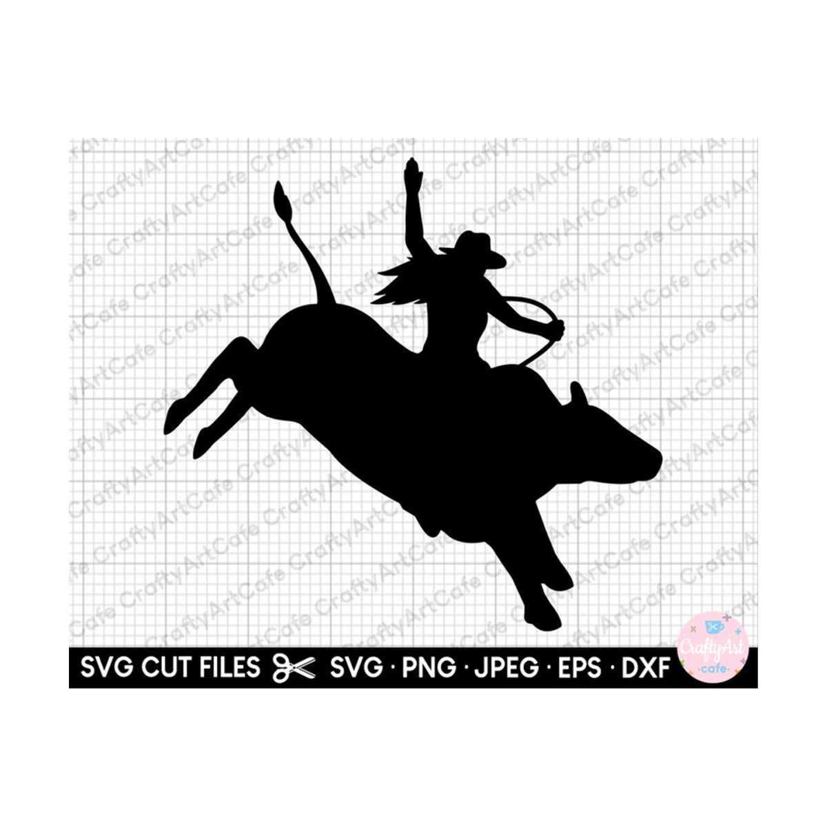 bull rider girl svg cricut female bull rider svg png eps dxf | Inspire ...