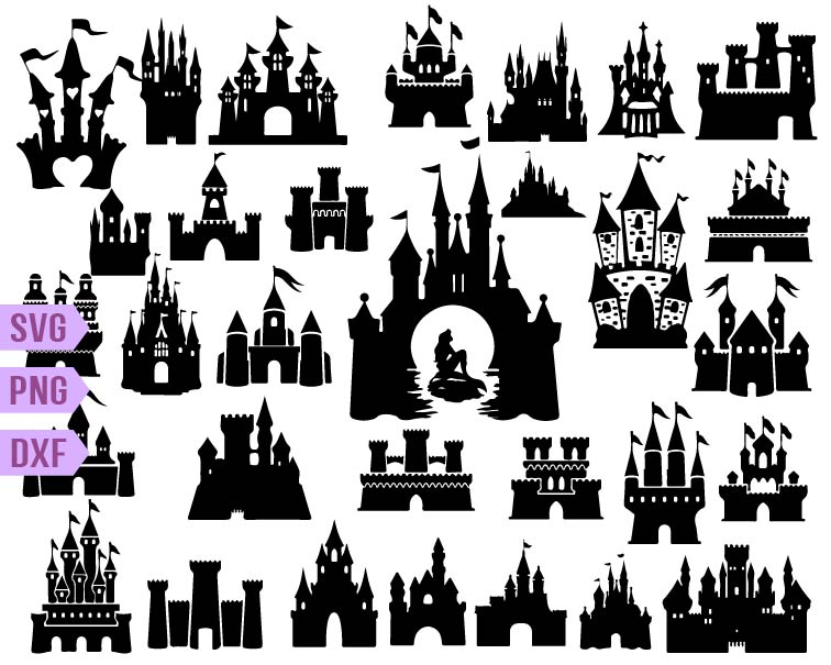 Disney Castle svg Bundle, Disney Princess Svg, Castle Clipar - Inspire
