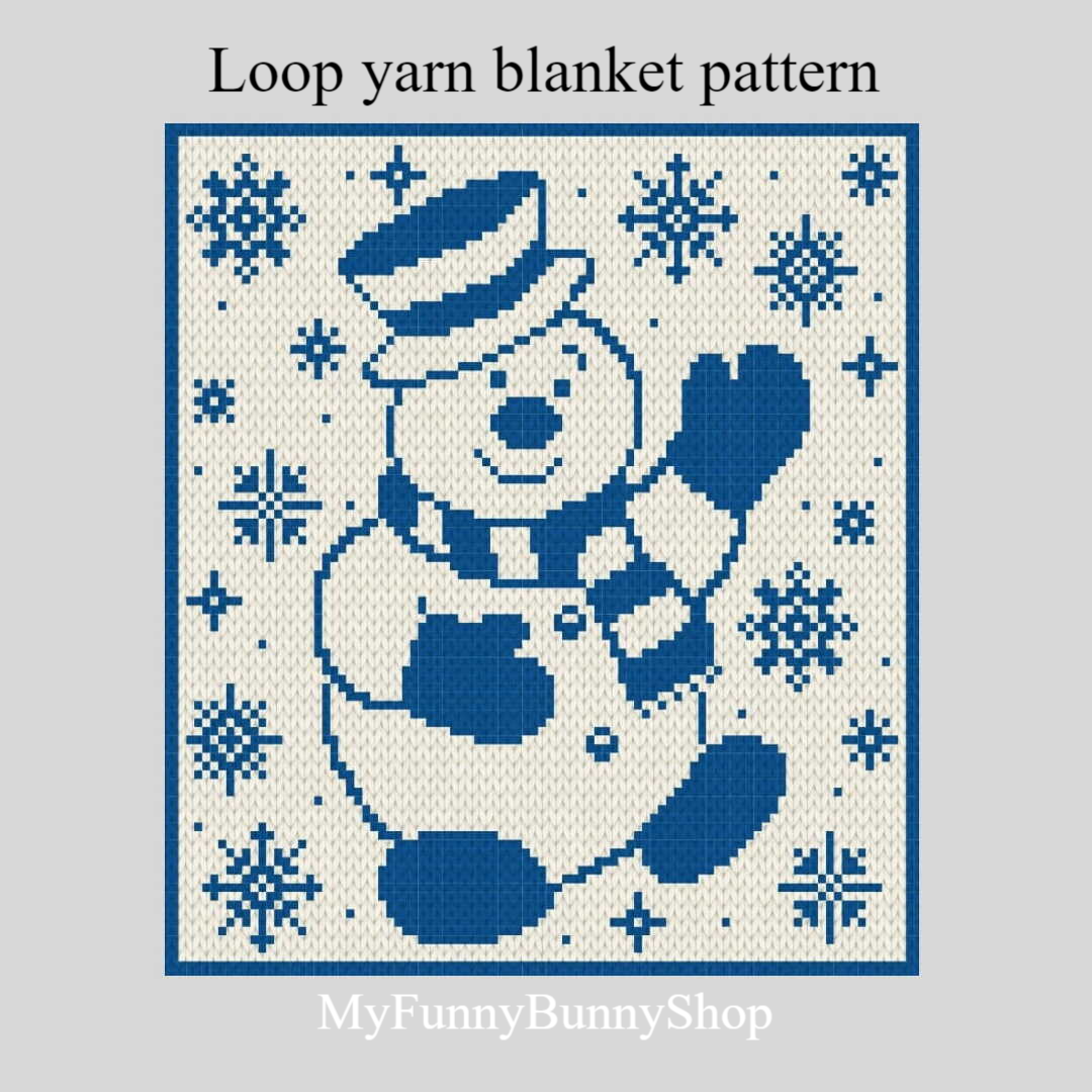 Loop Yarn Merry Snowman Blanket Pattern PDF Instant Download Inspire loop-yarn-merry-snowman-blanket-pattern-pdf-instant-download-inspire