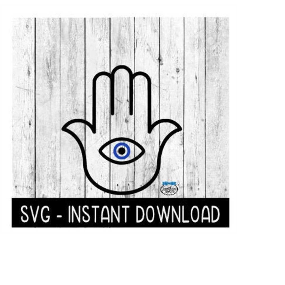 Hamsa Hand SVG, Hand Of Fatima SVG, Evil Eye SVG, Instant Do