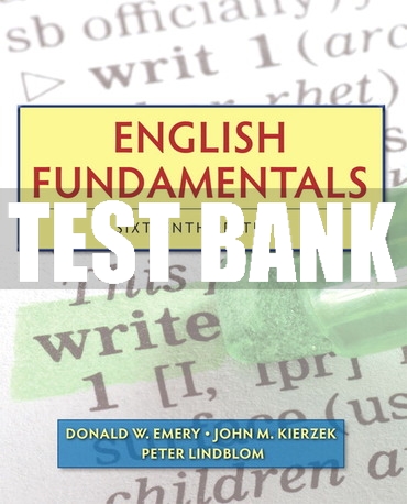 Test Bank For English Fundamentals 16th Edition All Chapters | Inspire ...