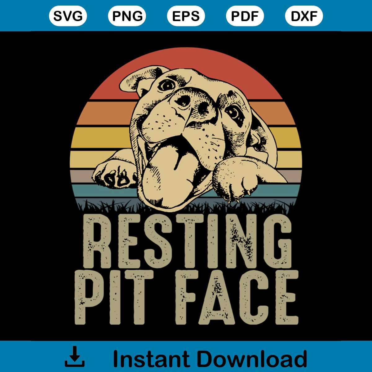 Resting Pit Face Svg, Animal Svg, Pit Face Svg, Pitbull Svg, Inspire