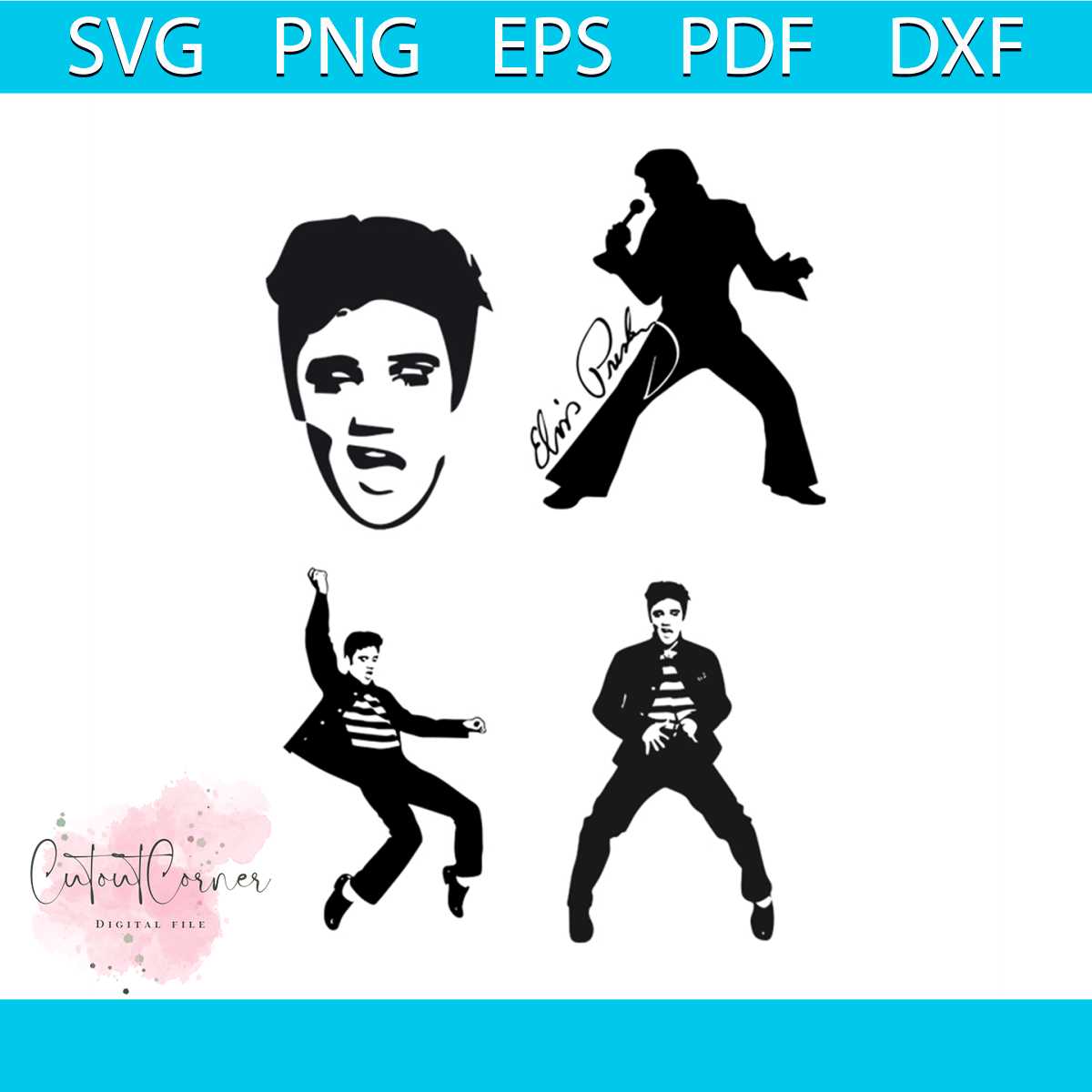 Elvis Presley Singer Svg Bundle, Famous People Svg, Elvis Aa Inspire