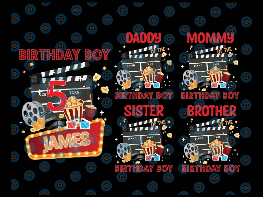 Personalized Name Age Movie Birthday Png, Movie Night Admit - Inspire