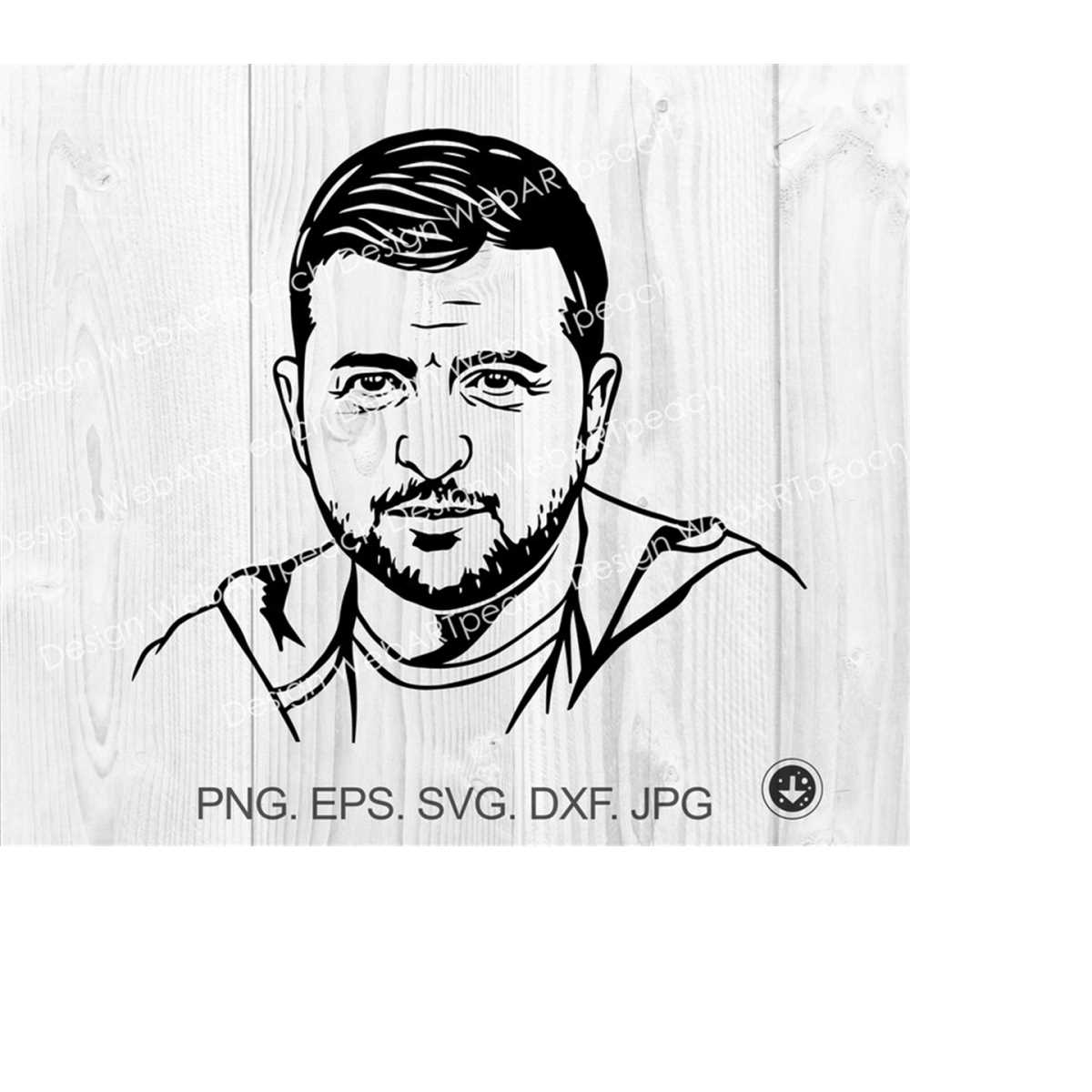 Volodymyr zelensky portrait svg file ukraine svg vector clip inspire