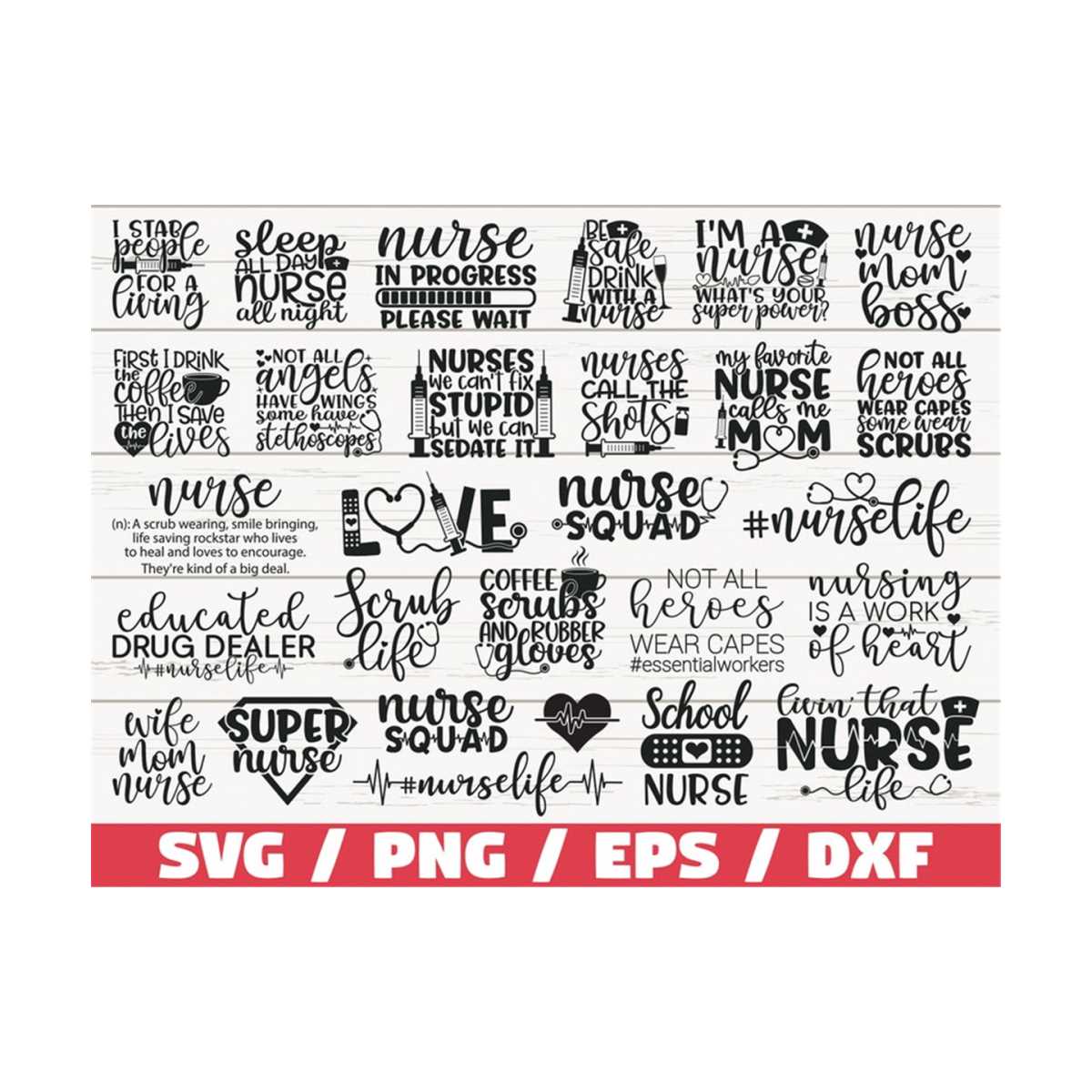 Nurse Bundle SVG / Cut File / Cricut / Commercial use / Silh | Inspire ...