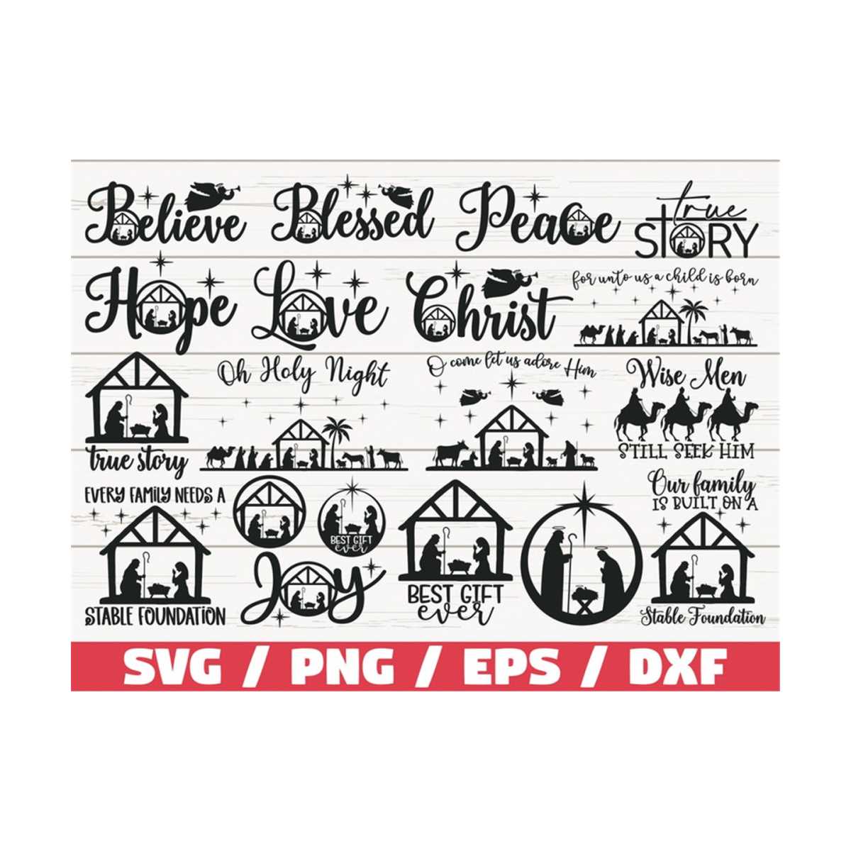Nativity SVG Bundle / Cut File / Cricut / Commercial use / N | Inspire ...